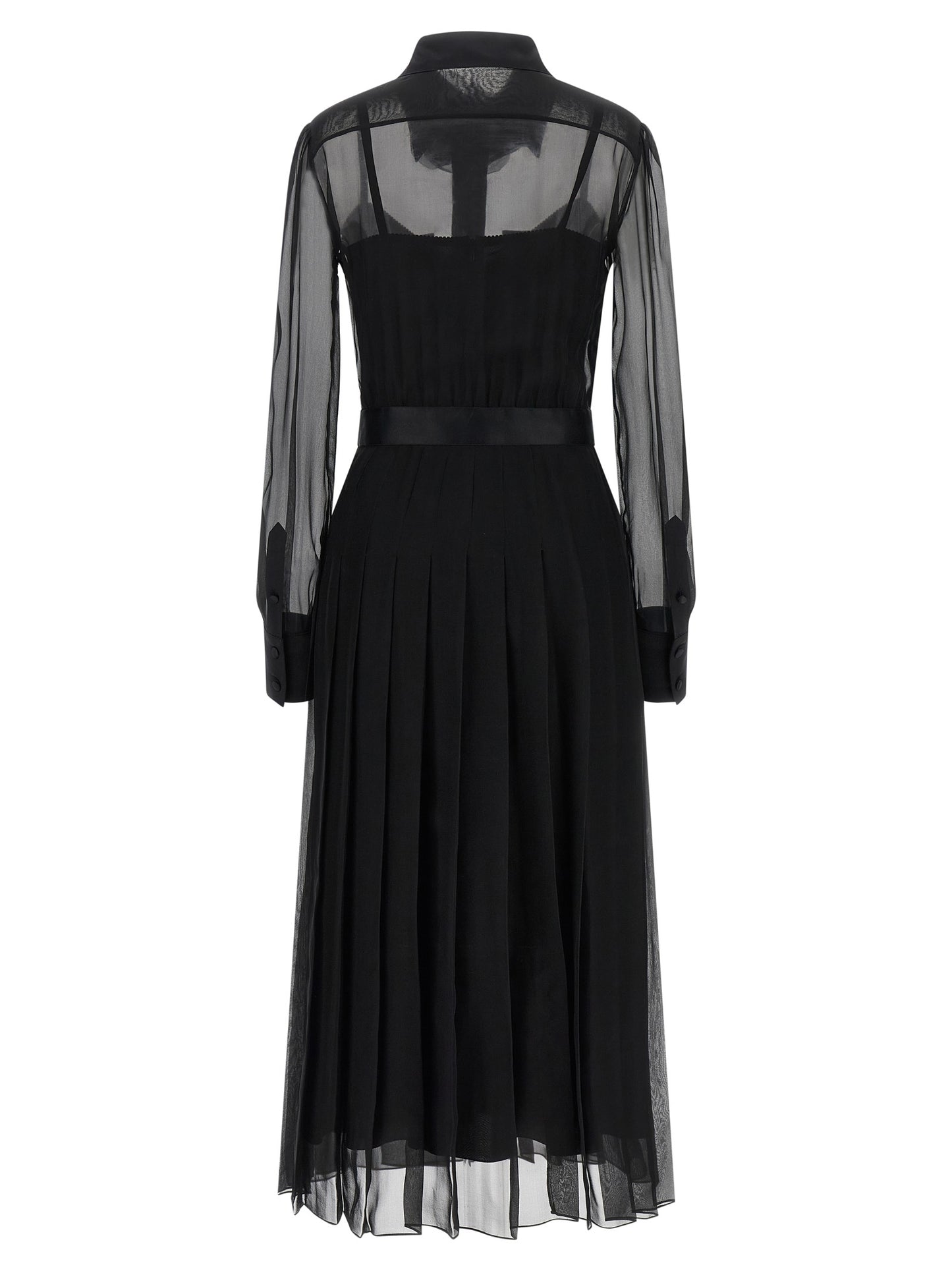 Dolce & Gabbana Black Silk Midi Dress