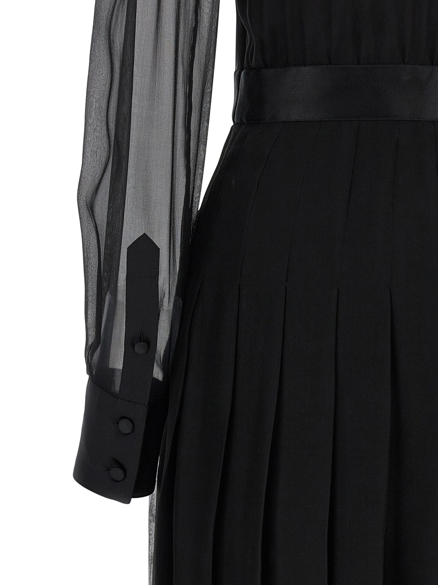 Dolce & Gabbana Black Silk Midi Dress