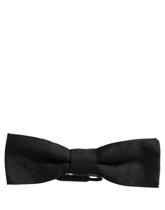 Dolce & Gabbana Men Dark Gray 100% Silk Adjustable Neck Papillon Bow Tie