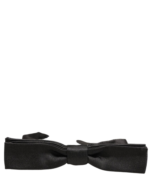 Dolce & Gabbana Men Dark Gray 100% Silk Adjustable Neck Papillon Bow Tie