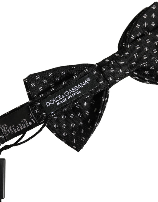 Dolce & Gabbana Men Dark Gray Patterned Adjustable Neck Papillon Bow Tie