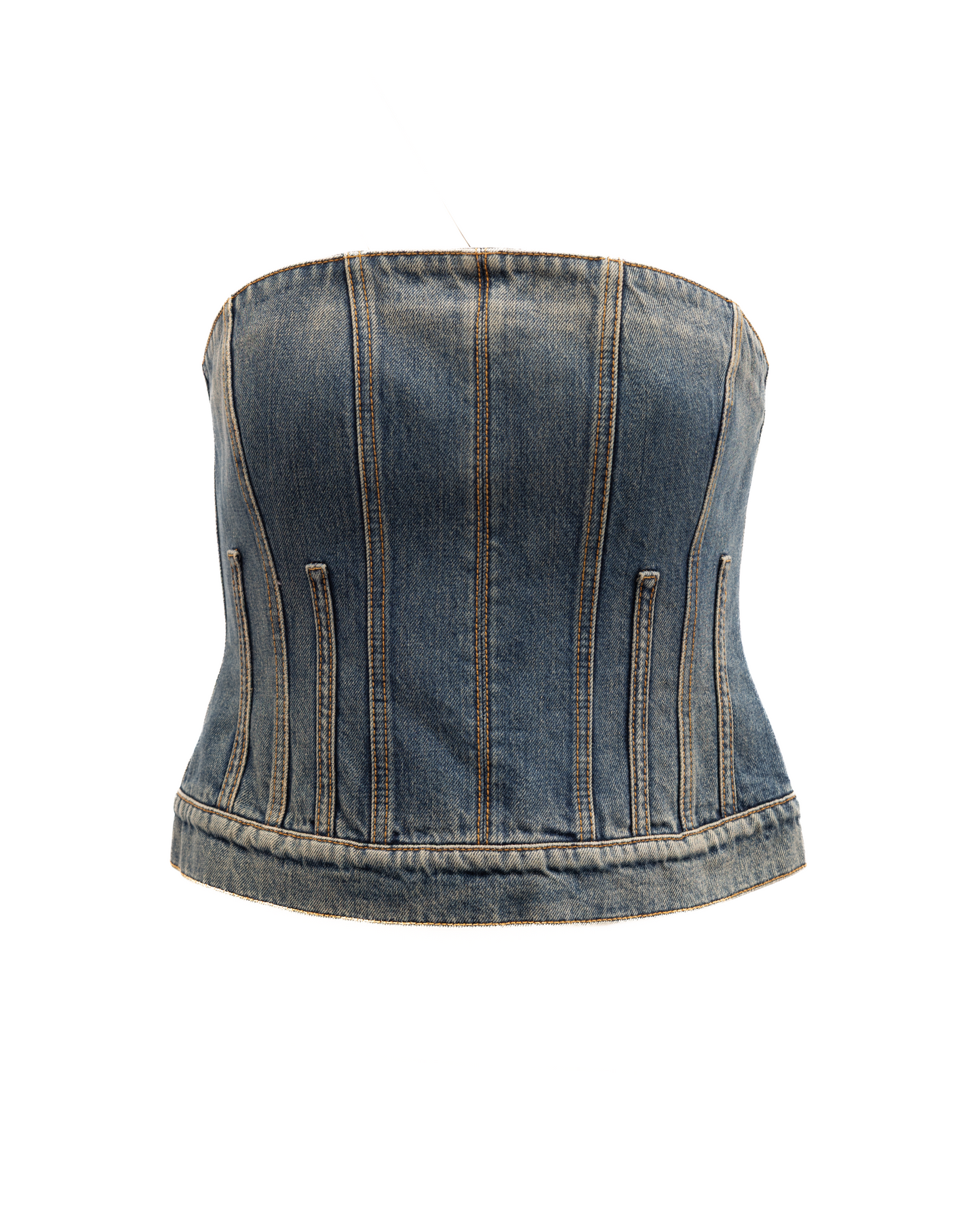 Alexander McQueen Blue Cotton Denim Top