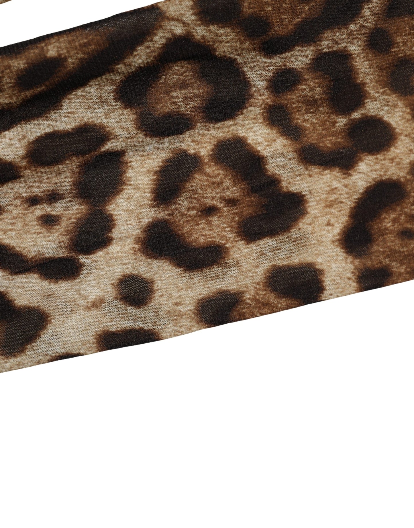 Dolce & Gabbana Brown Leopard Nylon Tights Stocking Pantyhose Socks