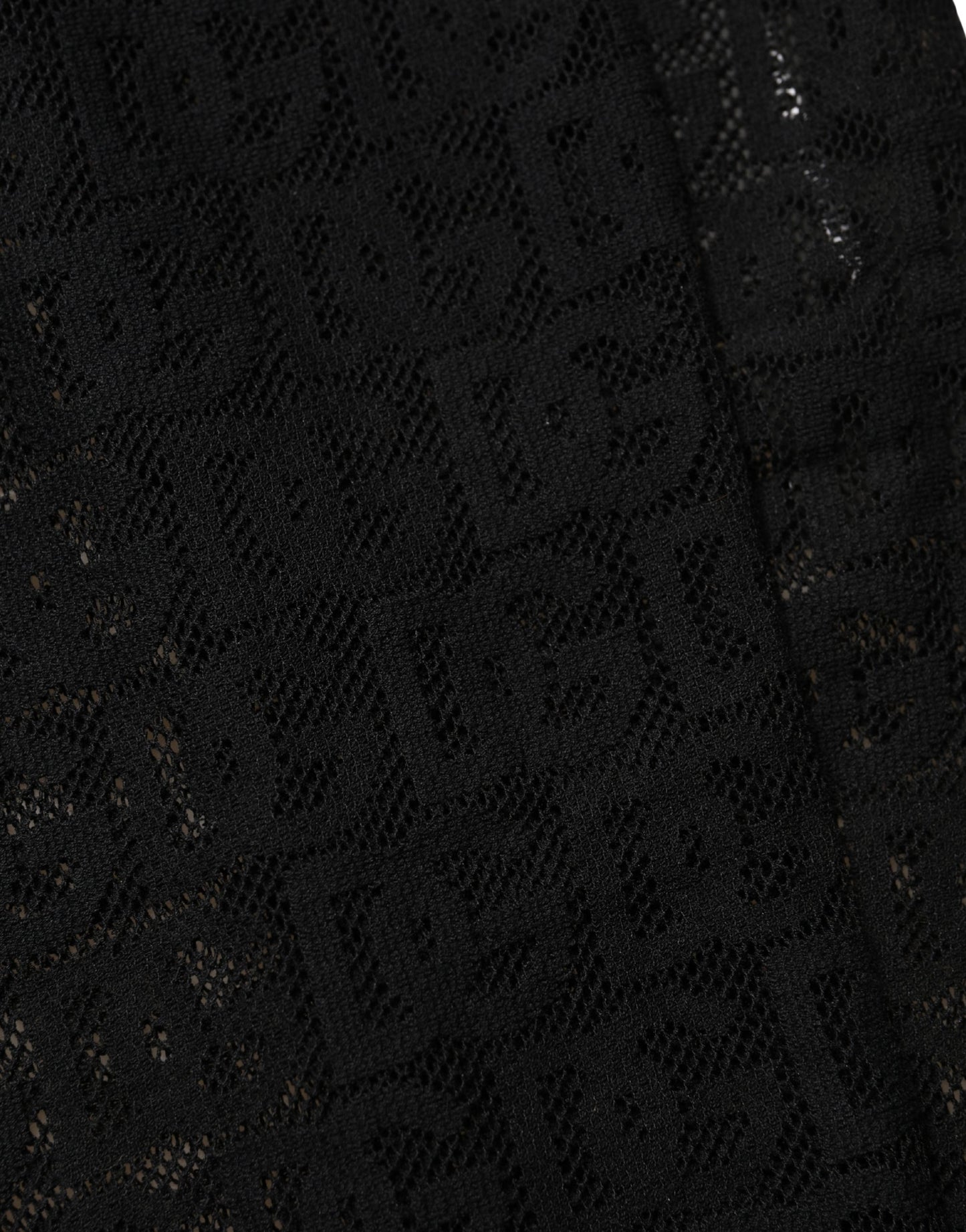 Dolce & Gabbana Black DG Logo Sheer Nylon Thigh High Socks