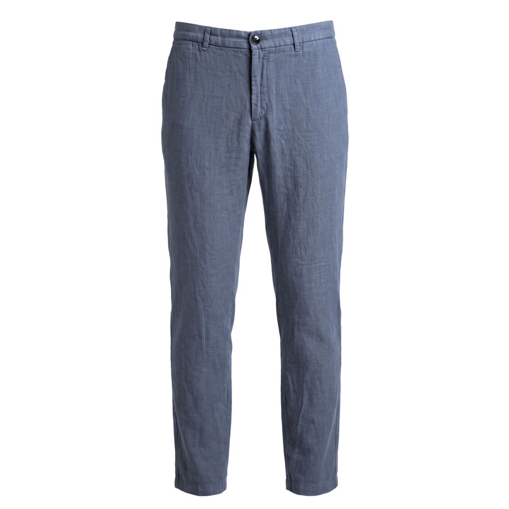 Trussardi Jeans Blue Flax Men Pants