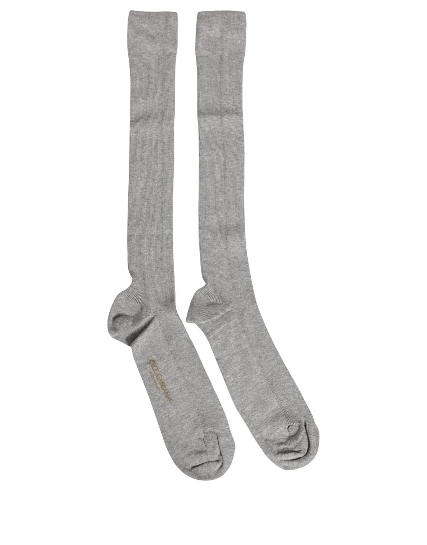 Dolce & Gabbana Men Gray Viscose Over The Calf Accessory Socks