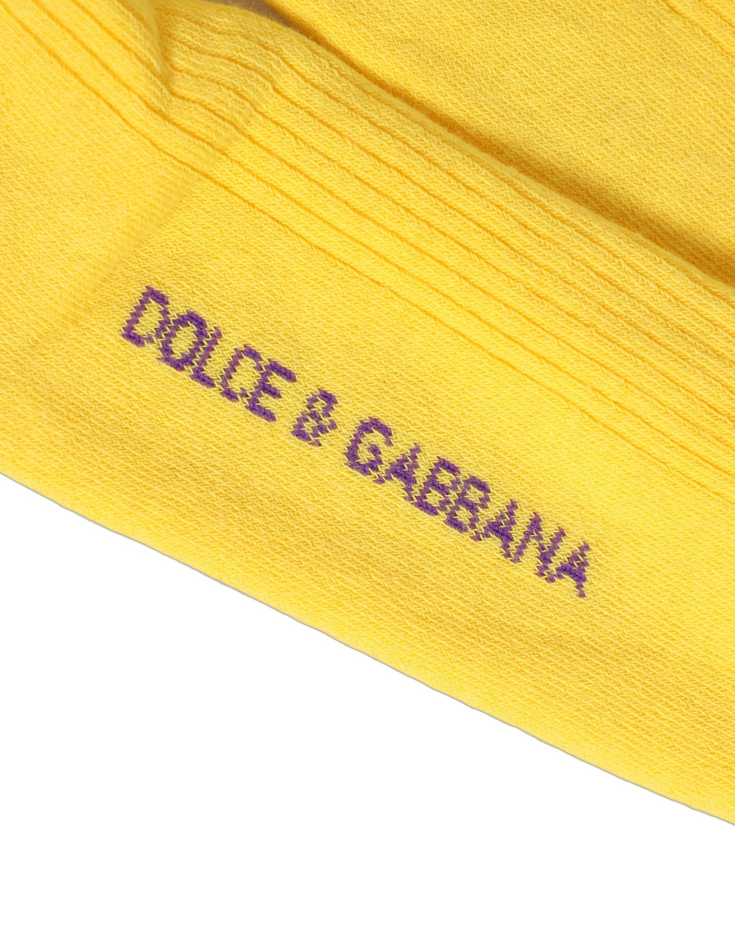 Dolce & Gabbana Men Yellow DG Logo Over Calf Accessory Socks