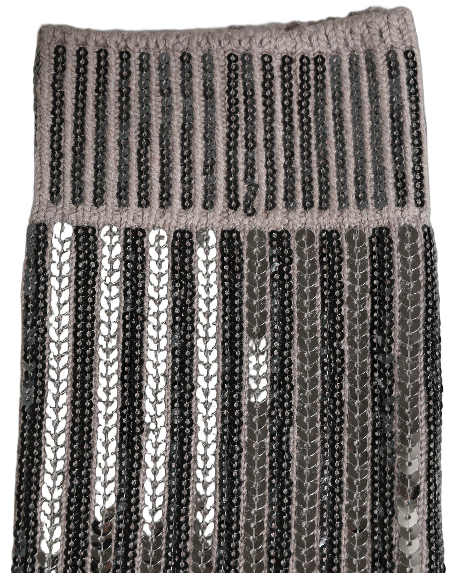 Dolce & Gabbana Gray Sequin Cotton Knit Mid Calf Accessory Socks