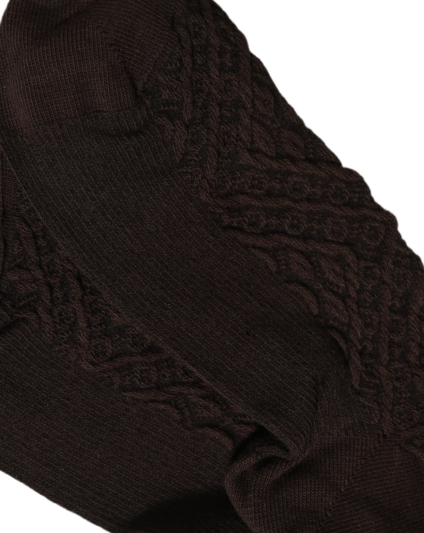 Dolce & Gabbana Dark Brown Cotton Knit Knee High Accessory One Size Socks