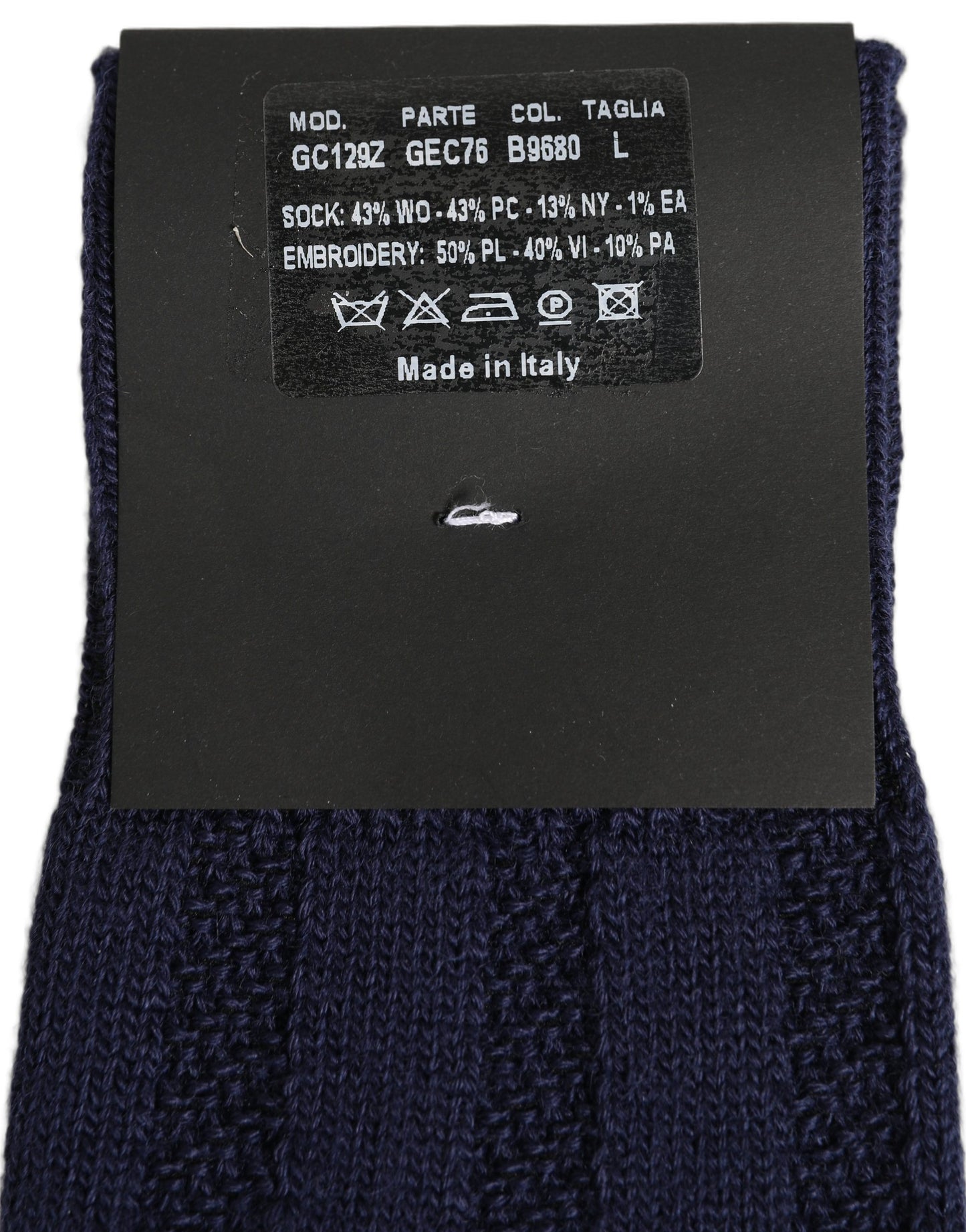 Dolce & Gabbana Navy Blue Wool Crest Logo Knee High Accessory Socks