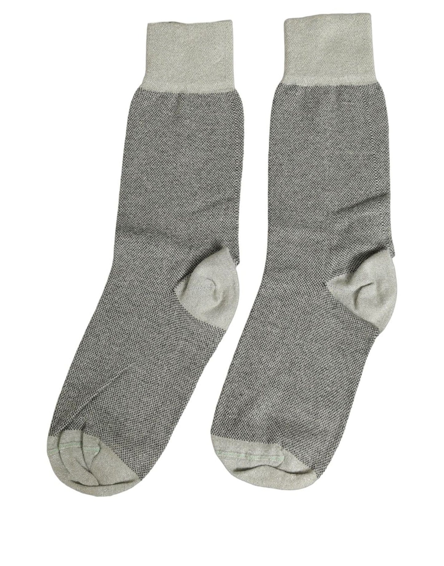 Dolce & Gabbana Charcoal Grey Logo Mid Calf Women Accessory Socks