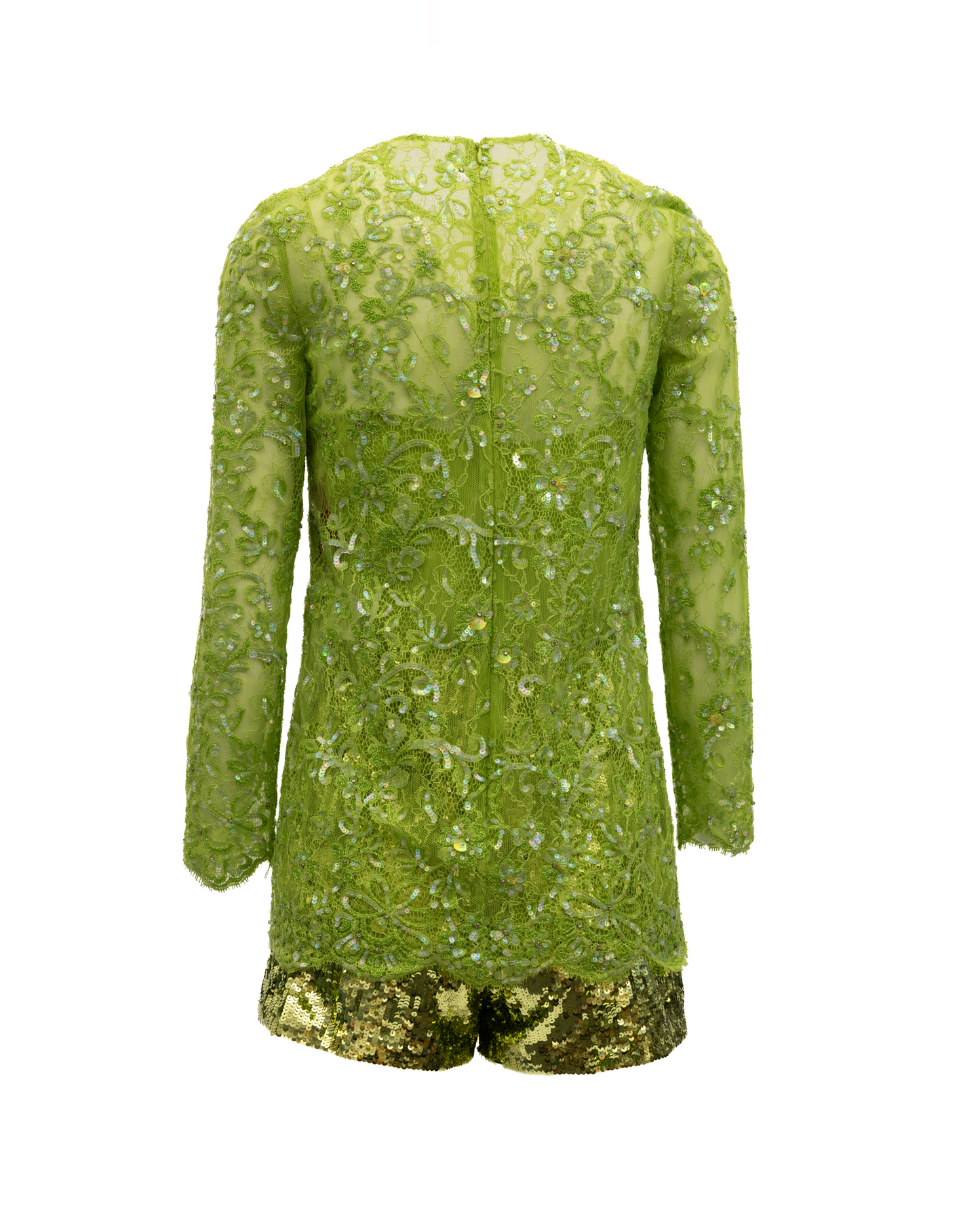 Valentino Garavani Women Green Sequin Jumpsuit