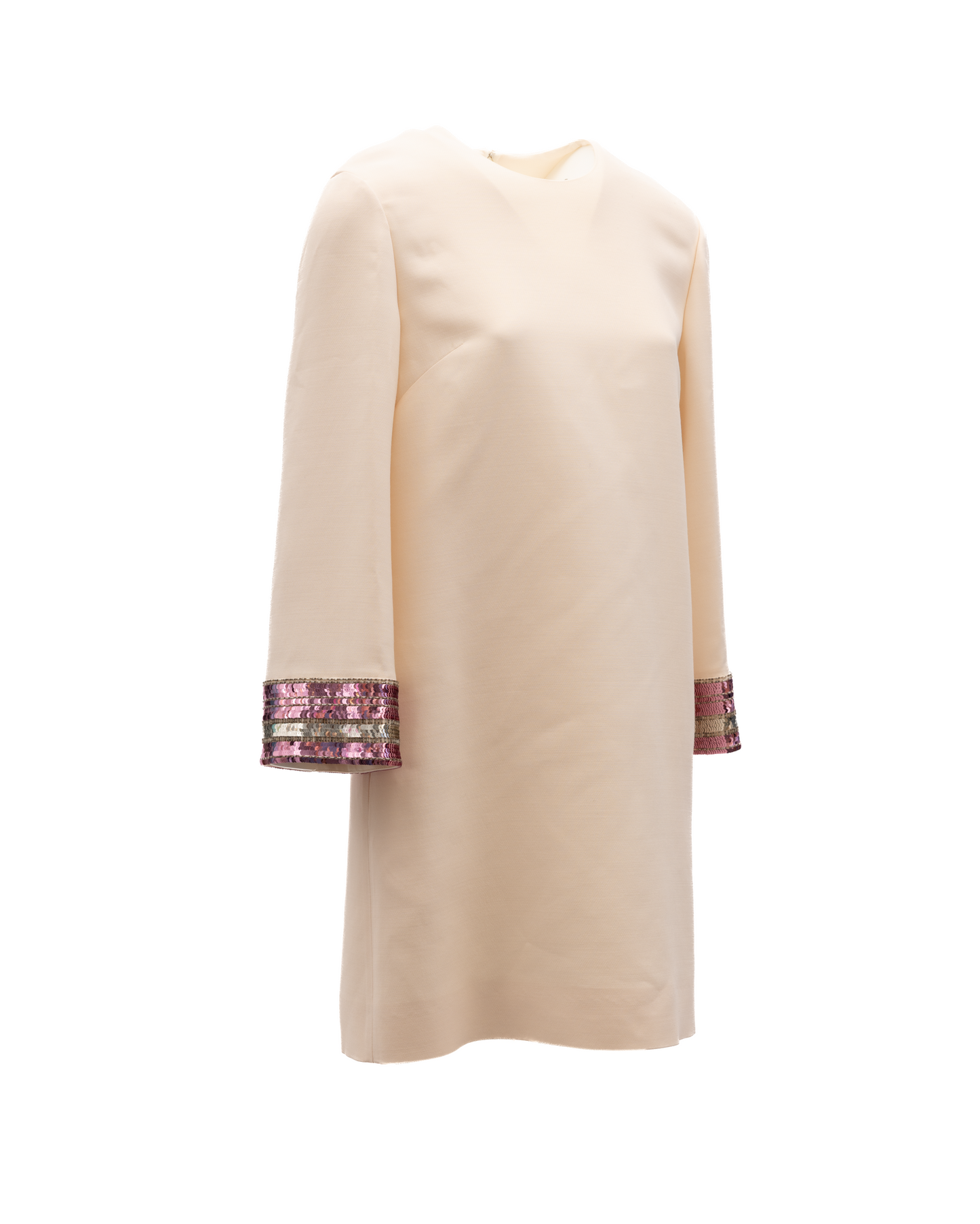 Valentino Garavani Women Cream Dress With Multi-Colored Sequin Cuffs
