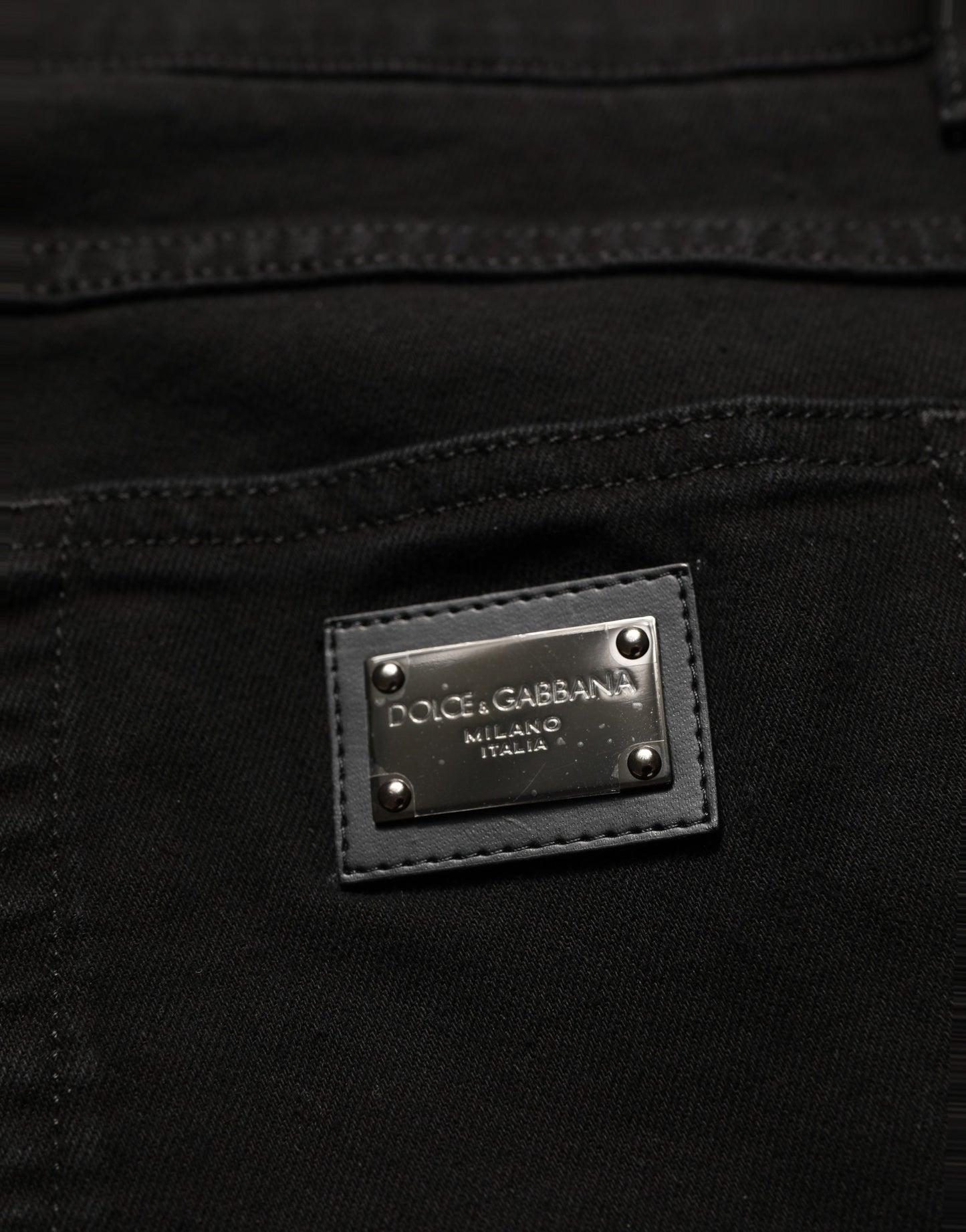 Dolce & Gabbana Black CottonStretch Regular Skinny Denim Jeans