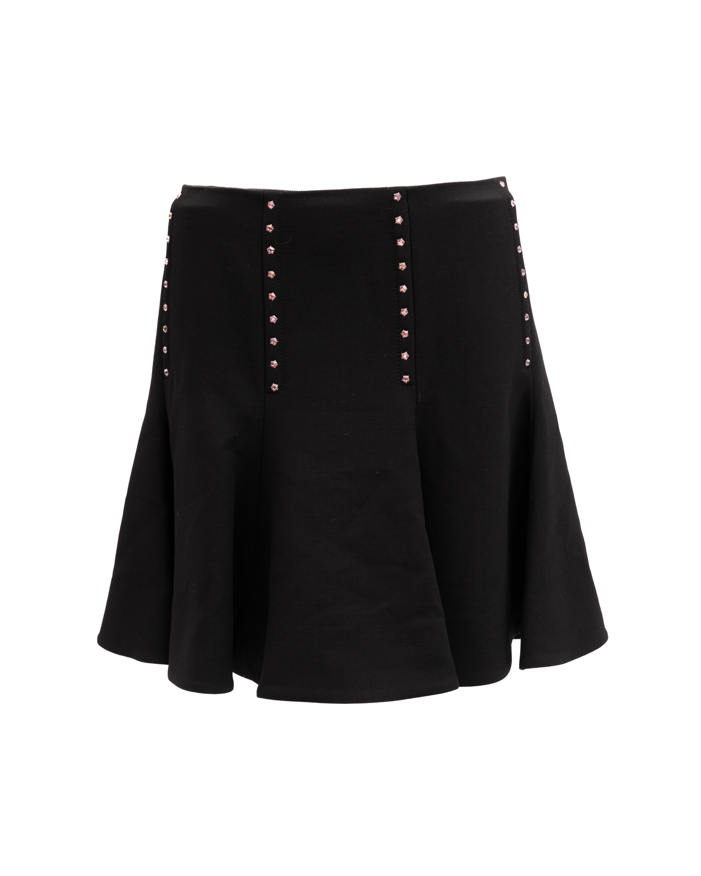 Valentino Garavani Mini Black Skirt with Gold Details