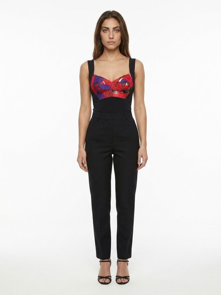 Dolce & Gabbana Multicolor Silk Sleeveles T-Shirt