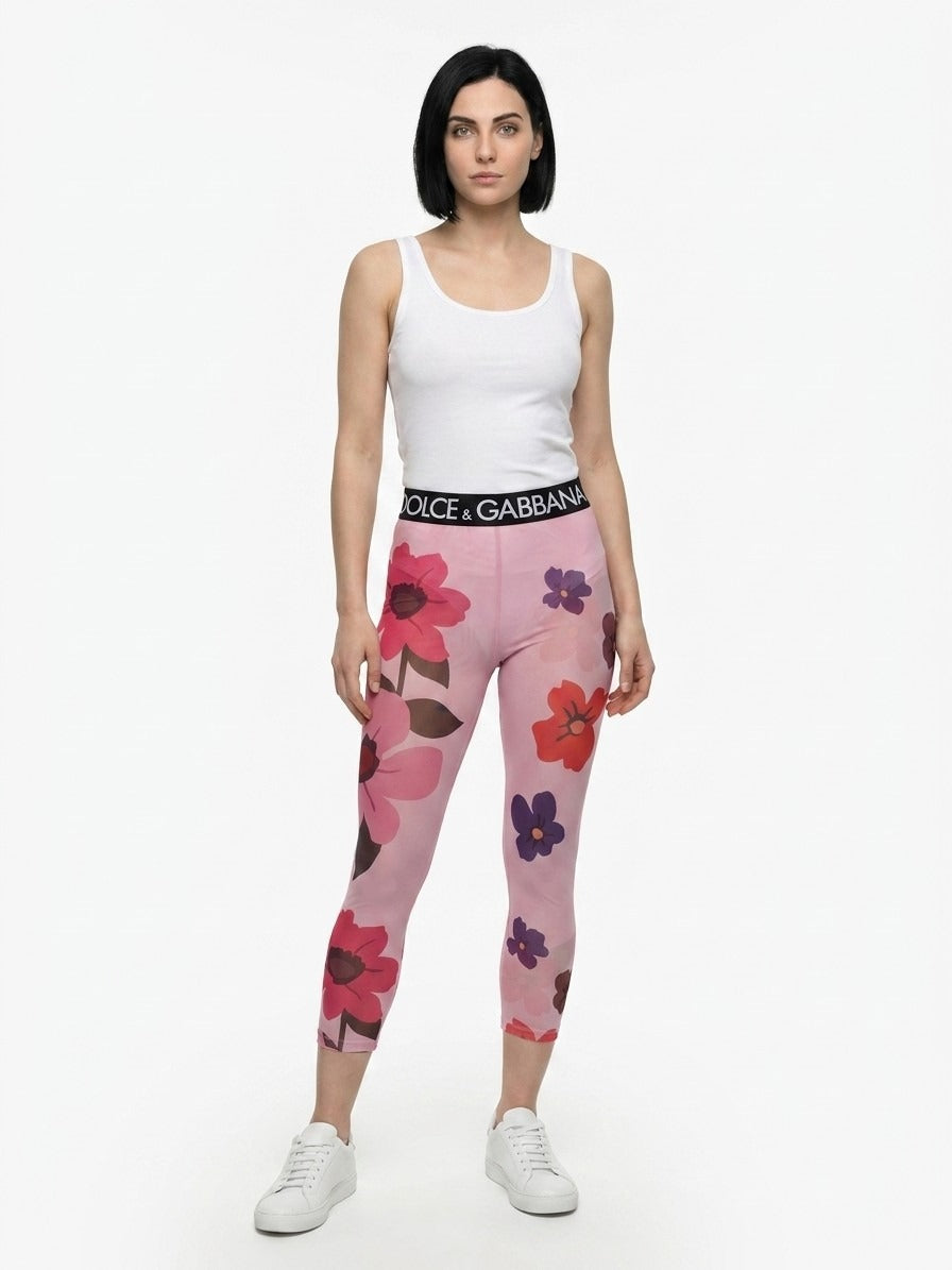 Dolce & Gabbana Pink Elastane Leggings