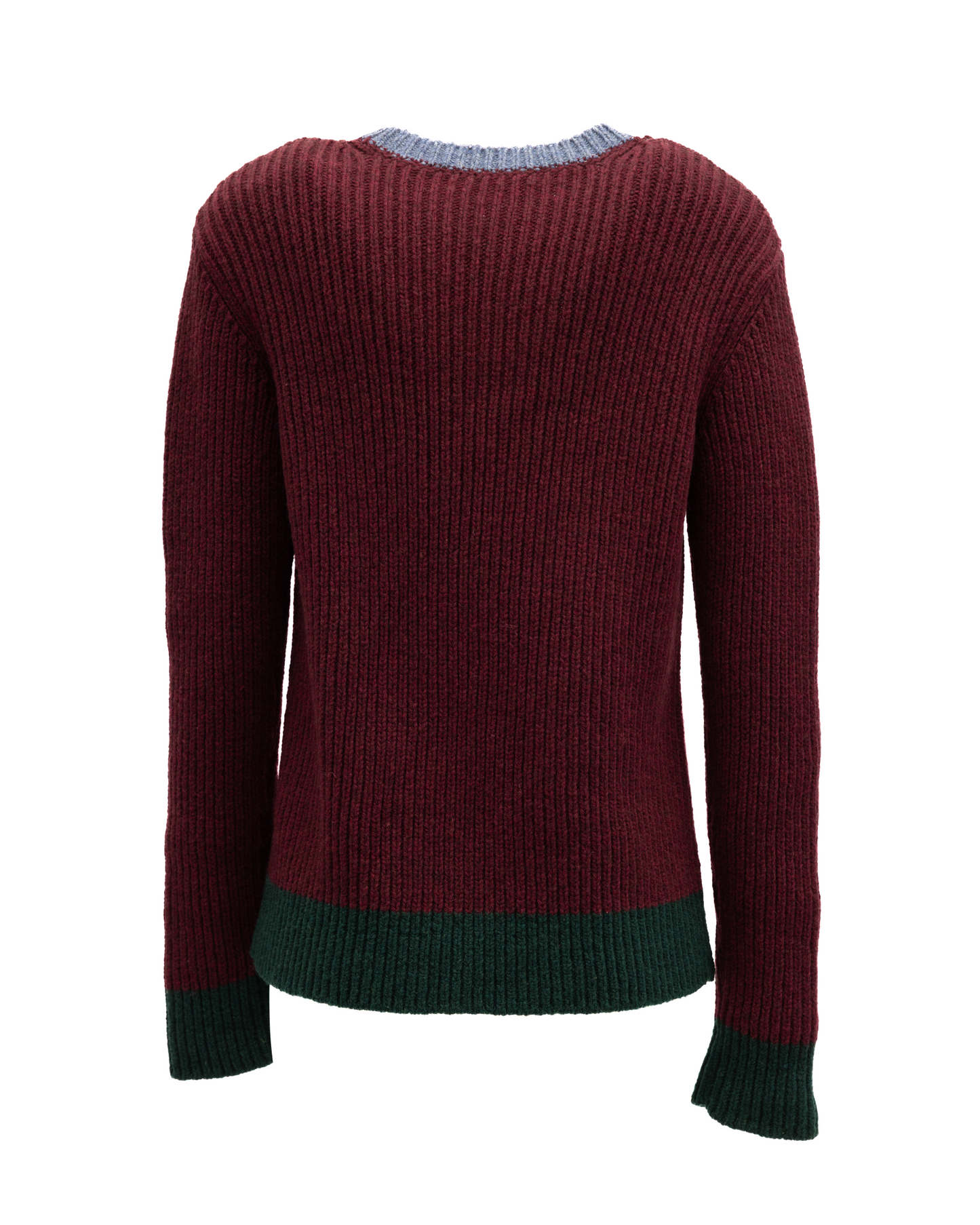 Valentino Garavani Burgundy Ribbed Knit Sweater