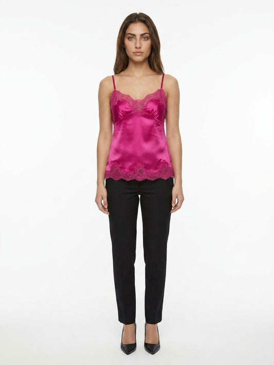 Dolce & Gabbana Pink Elastane Sleeveles T-Shirt