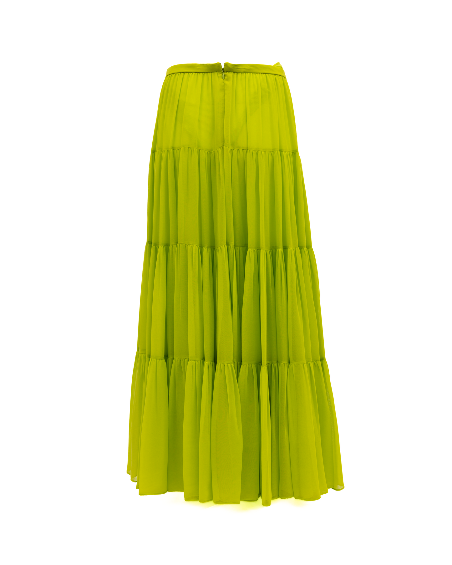 Valentino Garavani Lime Green Flowing Maxi Skirt