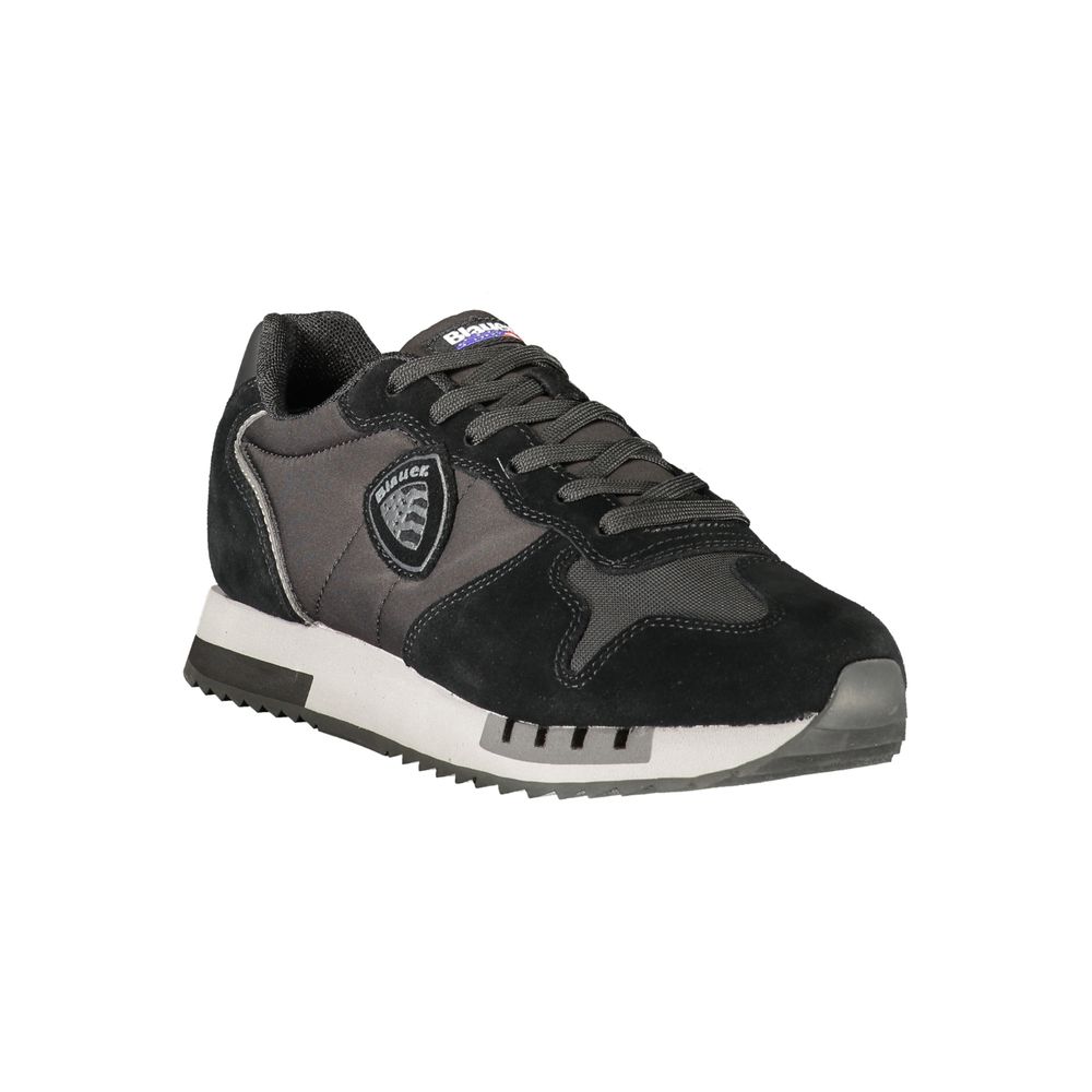 Blauer Black Polyurethane Men's Sneaker