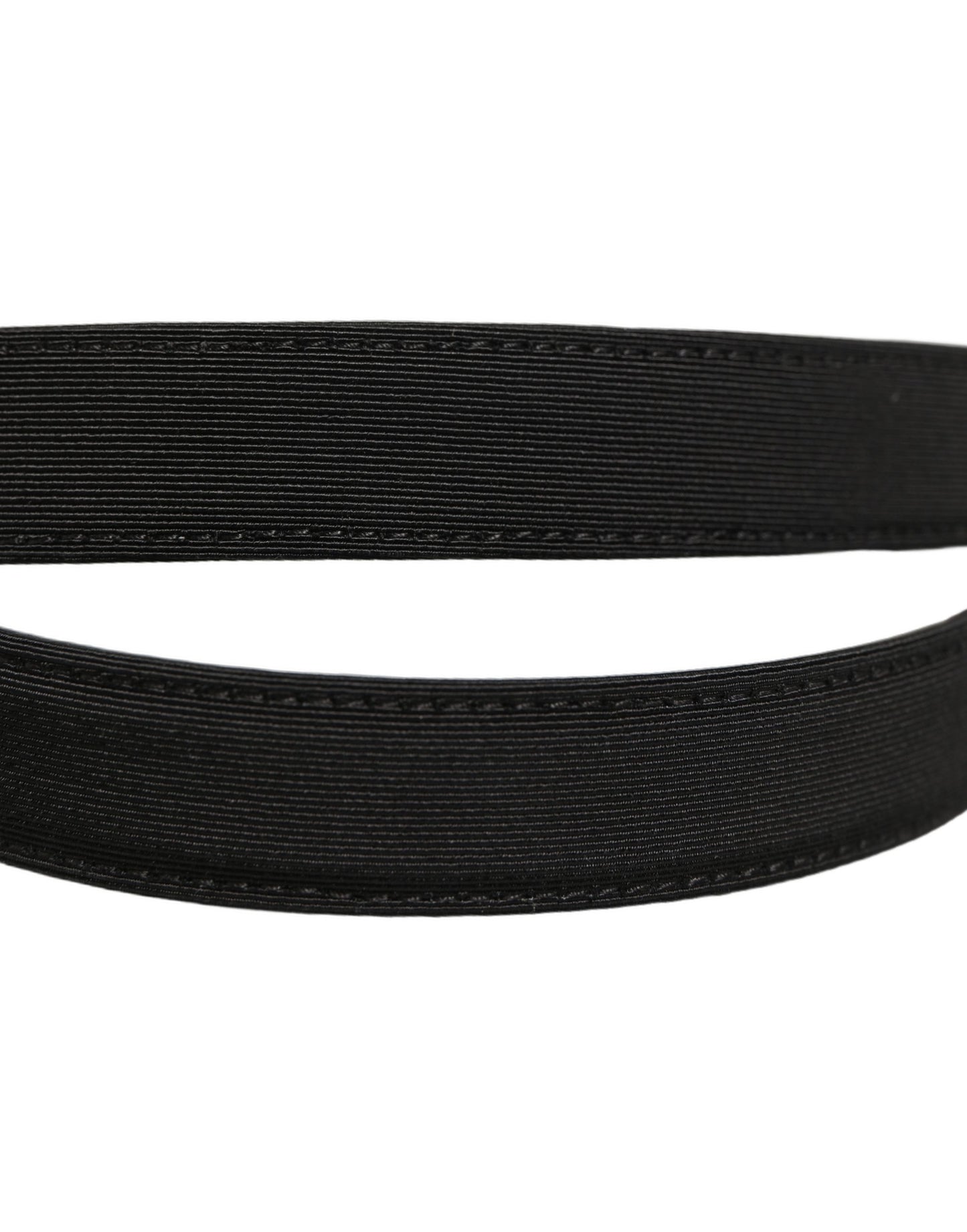 Dolce & Gabbana Black Canvas Leather Gold Metal Buckle Belt