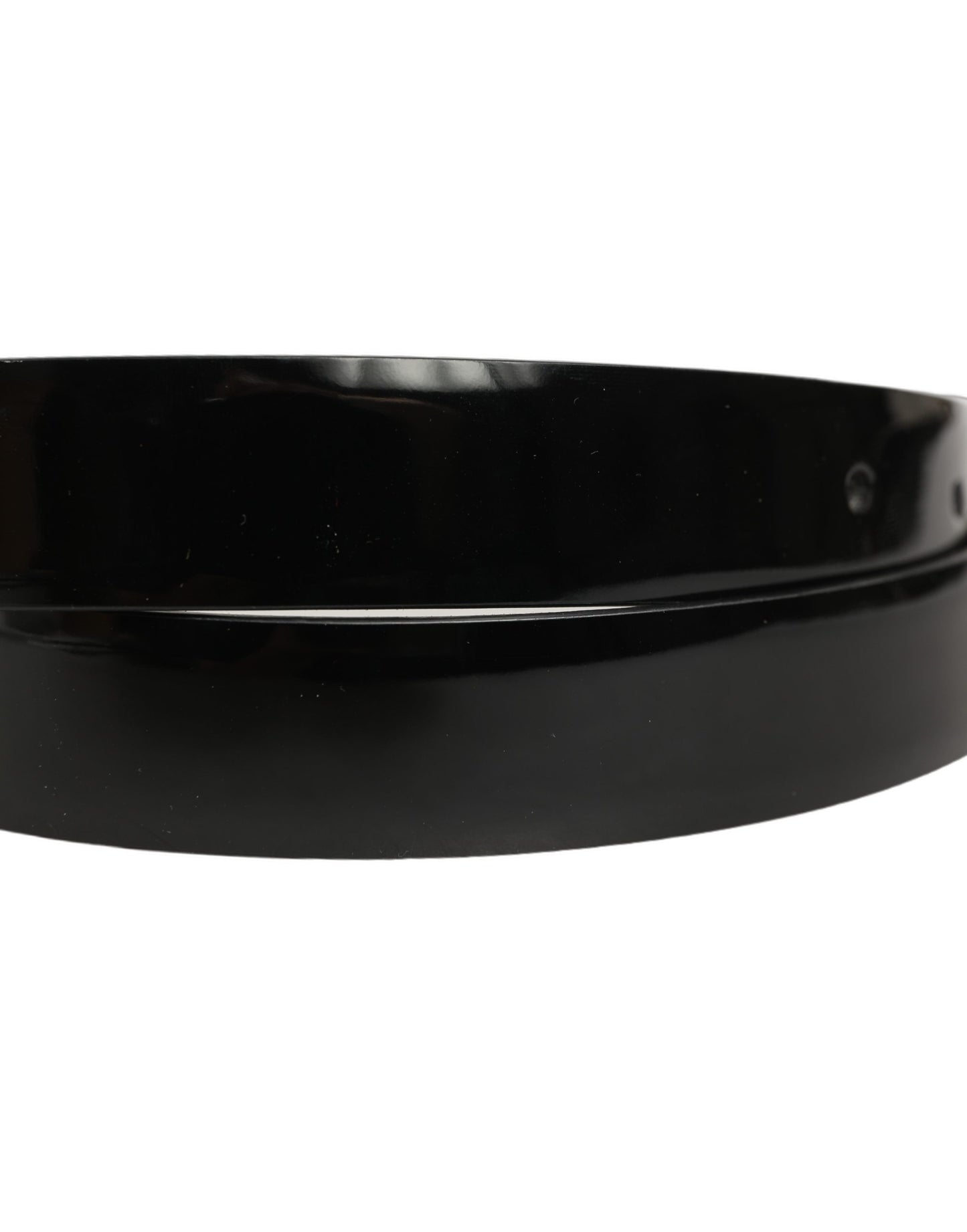 Dolce & Gabbana Black Classic Leather Gold Tone Buckle Belt