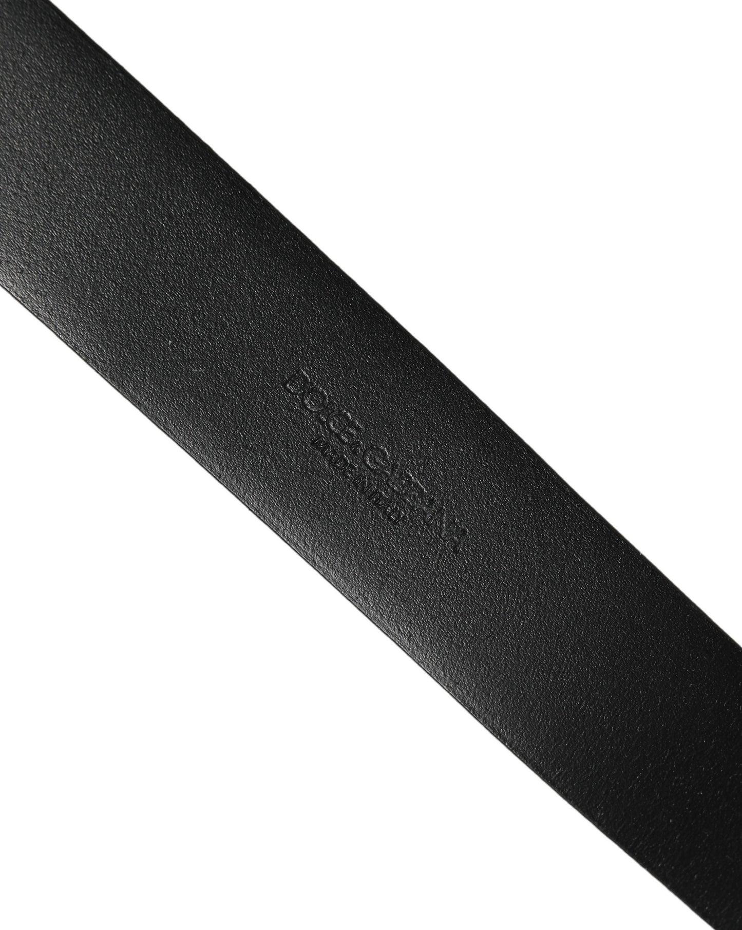 Dolce & Gabbana Black Calf Leather Classic Silver Buckle Belt