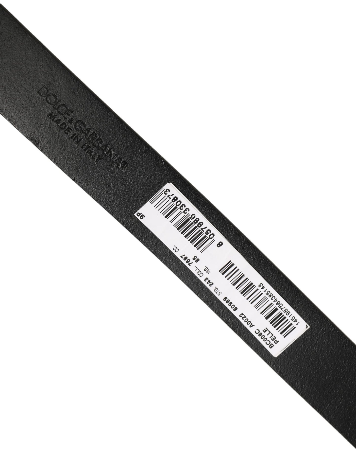 Dolce & Gabbana Black Classic Leather Silver Tone Buckle Belt