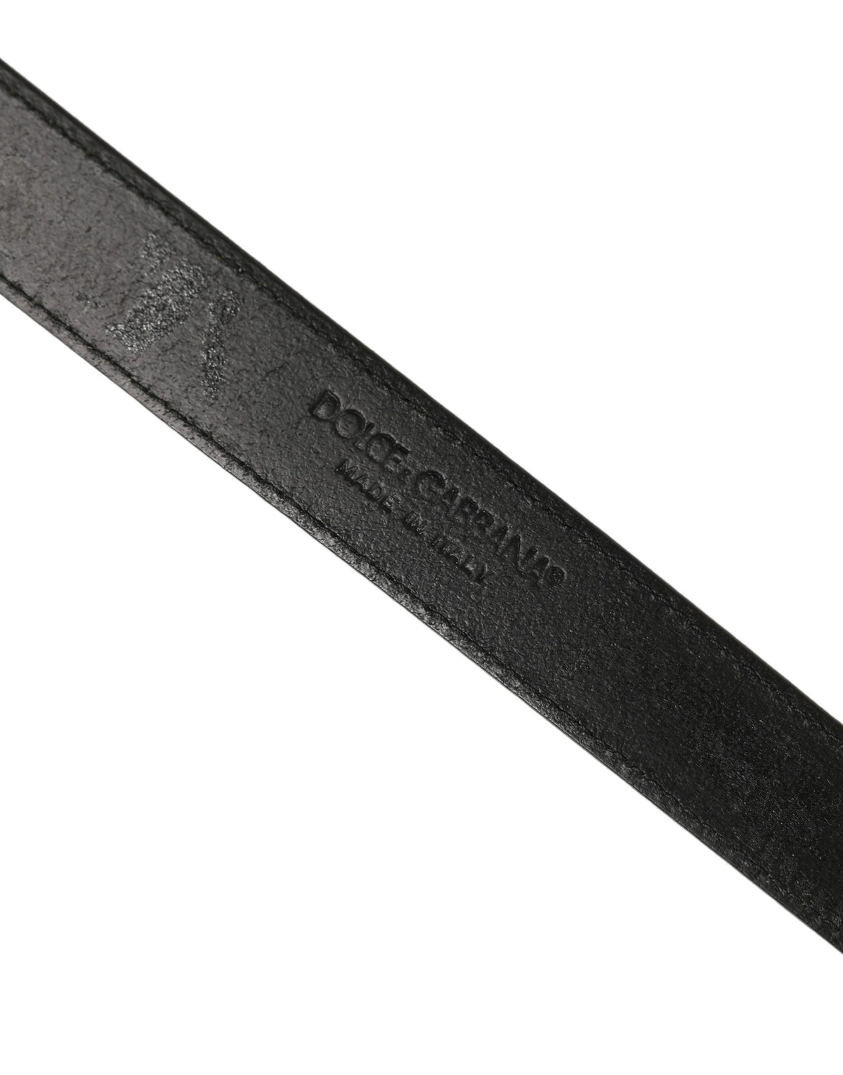 Dolce & Gabbana Men Black Calf Leather Gold Metal Buckle Belt