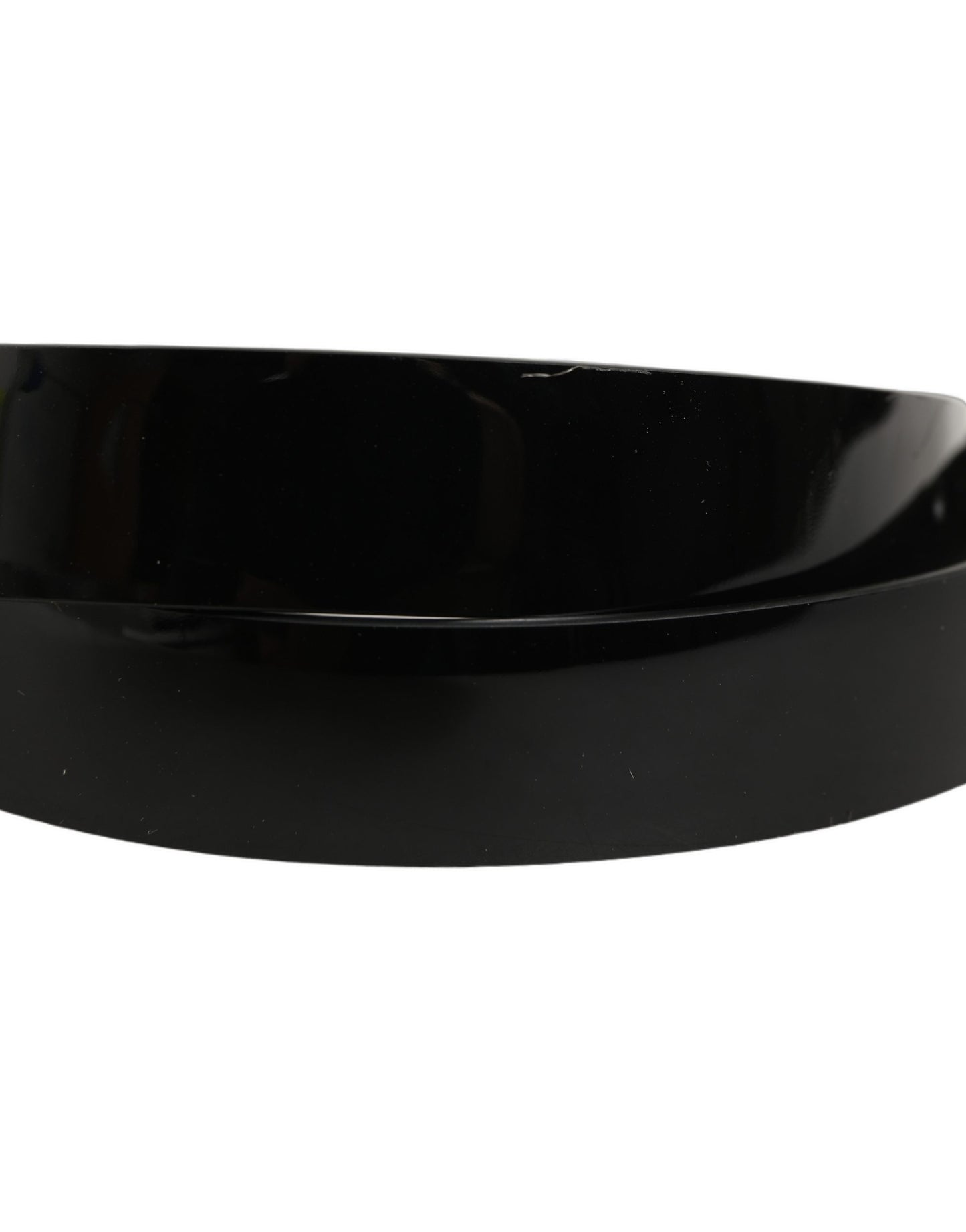 Dolce & Gabbana Black Classic Leather Silver Tone Buckle Belt