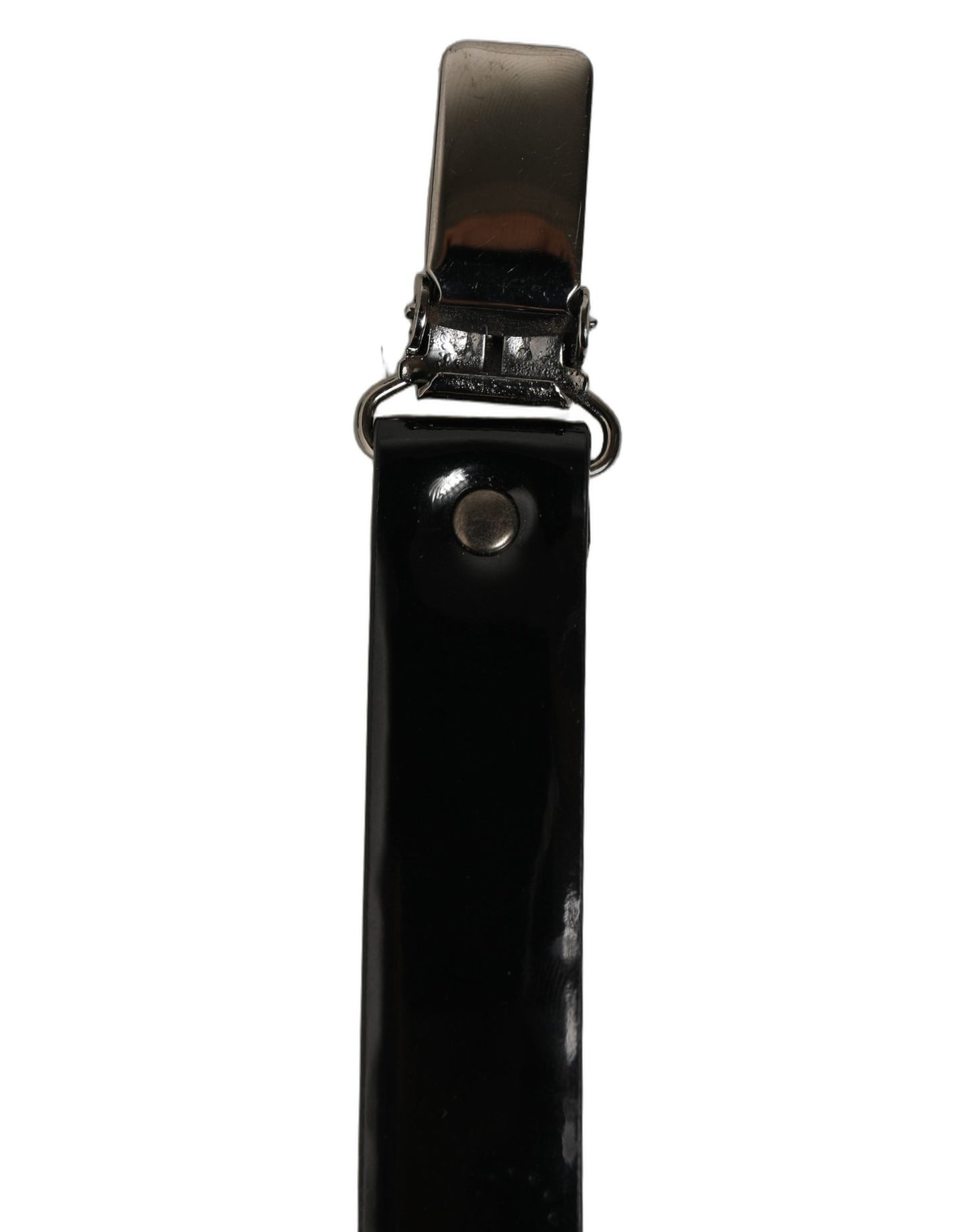 Dolce & Gabbana Black Adjustable Silver Metal Clips Suspenders