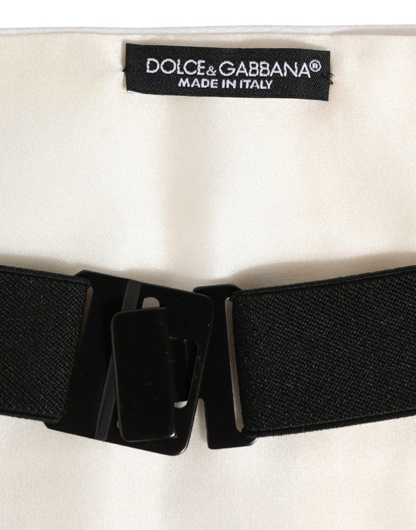 Dolce & Gabbana White Men Wide Waist Belt Cotton Cummerbund