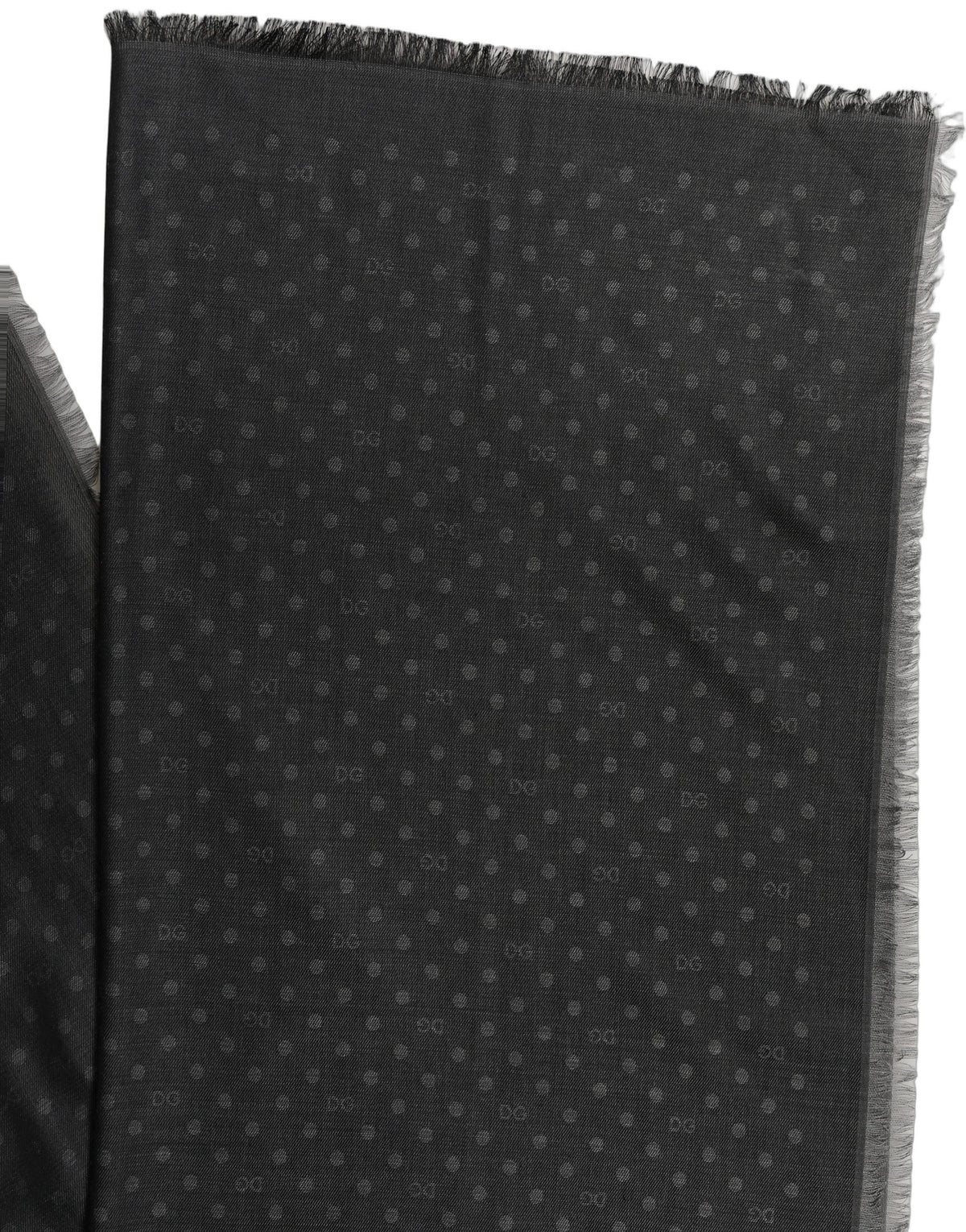 Dolce & Gabbana Men Black Viscose Polka Dot Fringe Shawl Lace Stole
