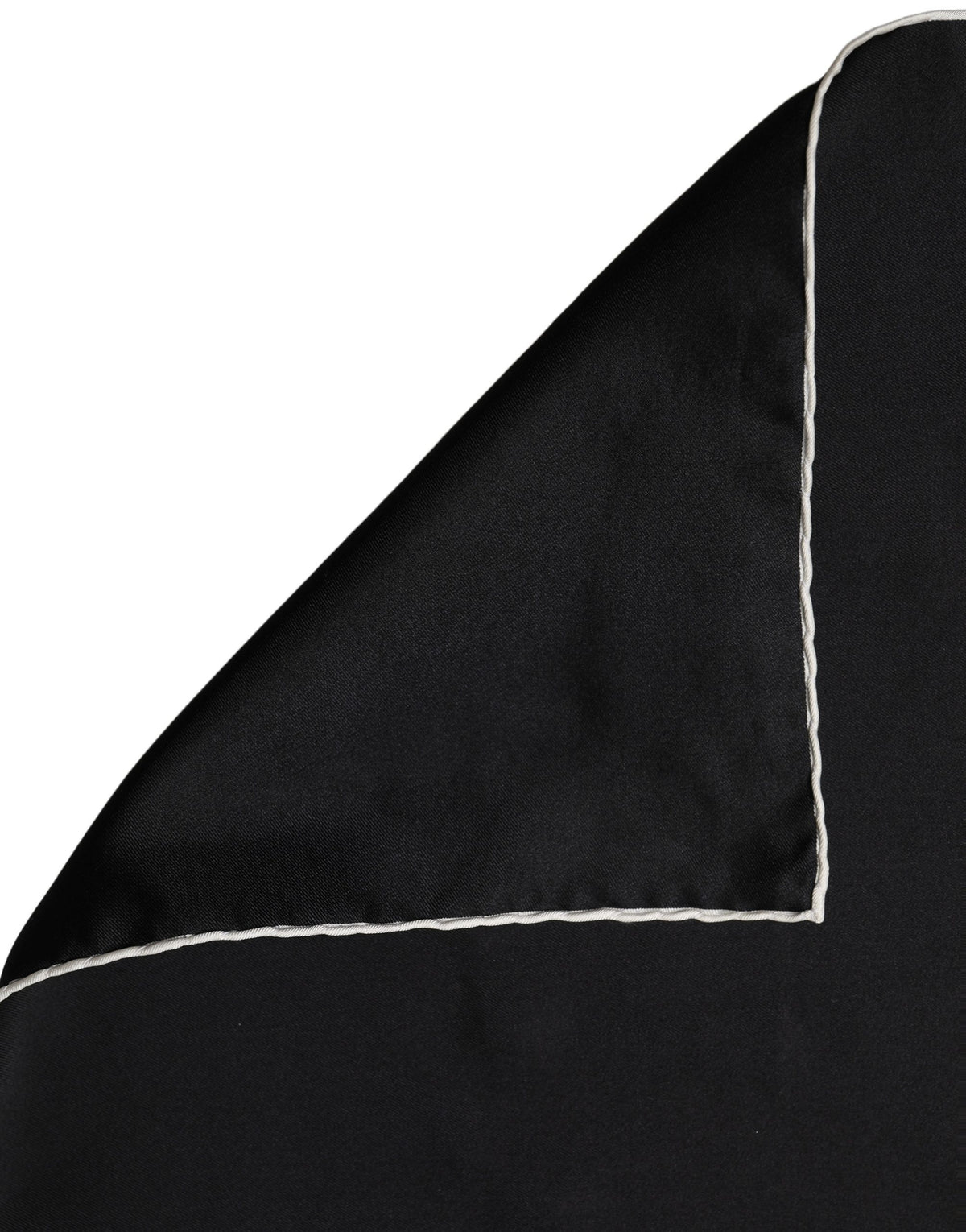 Dolce & Gabbana Men Black Silk Pocket Square Foulard Scarf