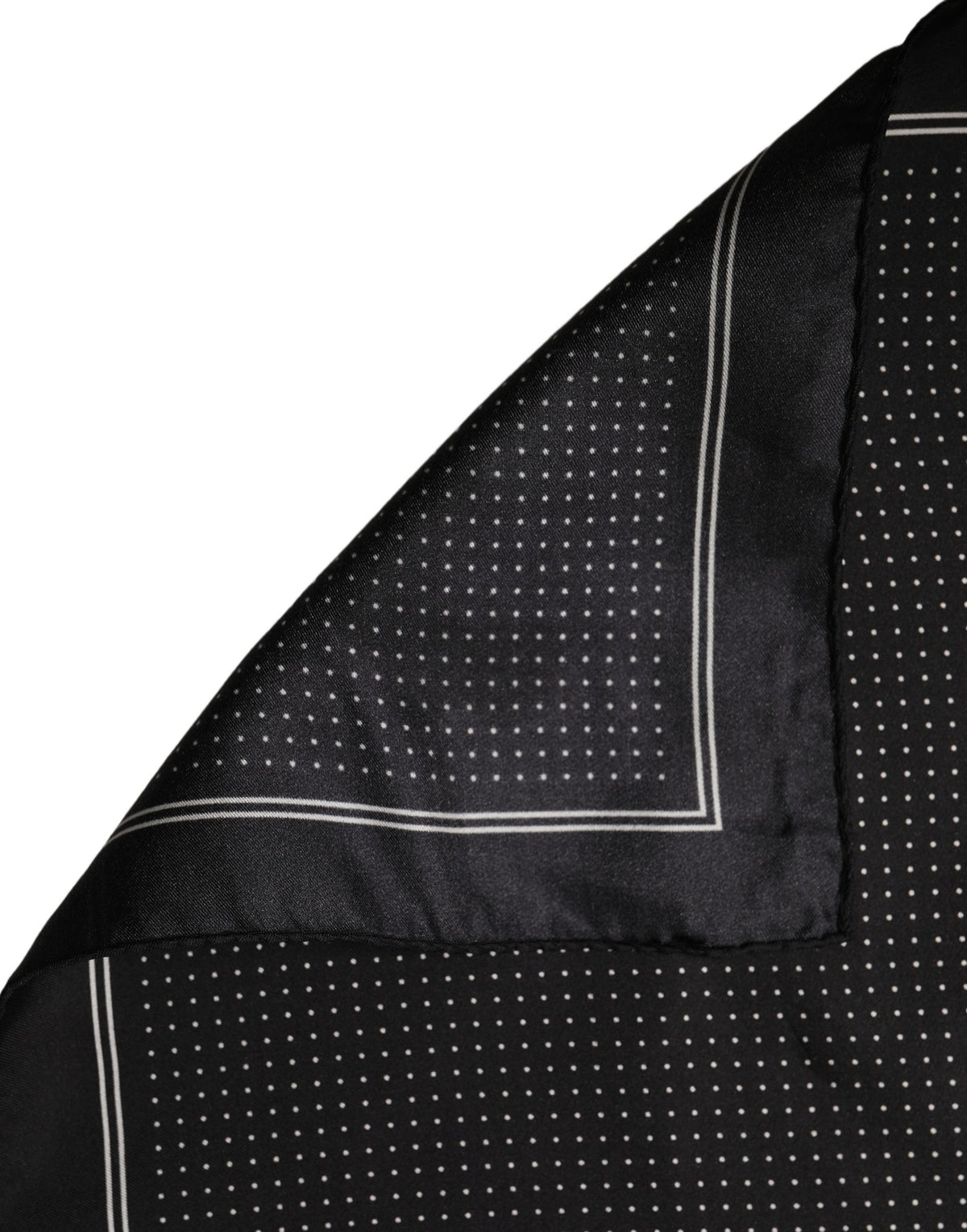 Dolce & Gabbana Black Polka Dot Pocket Square Foulard Scarf