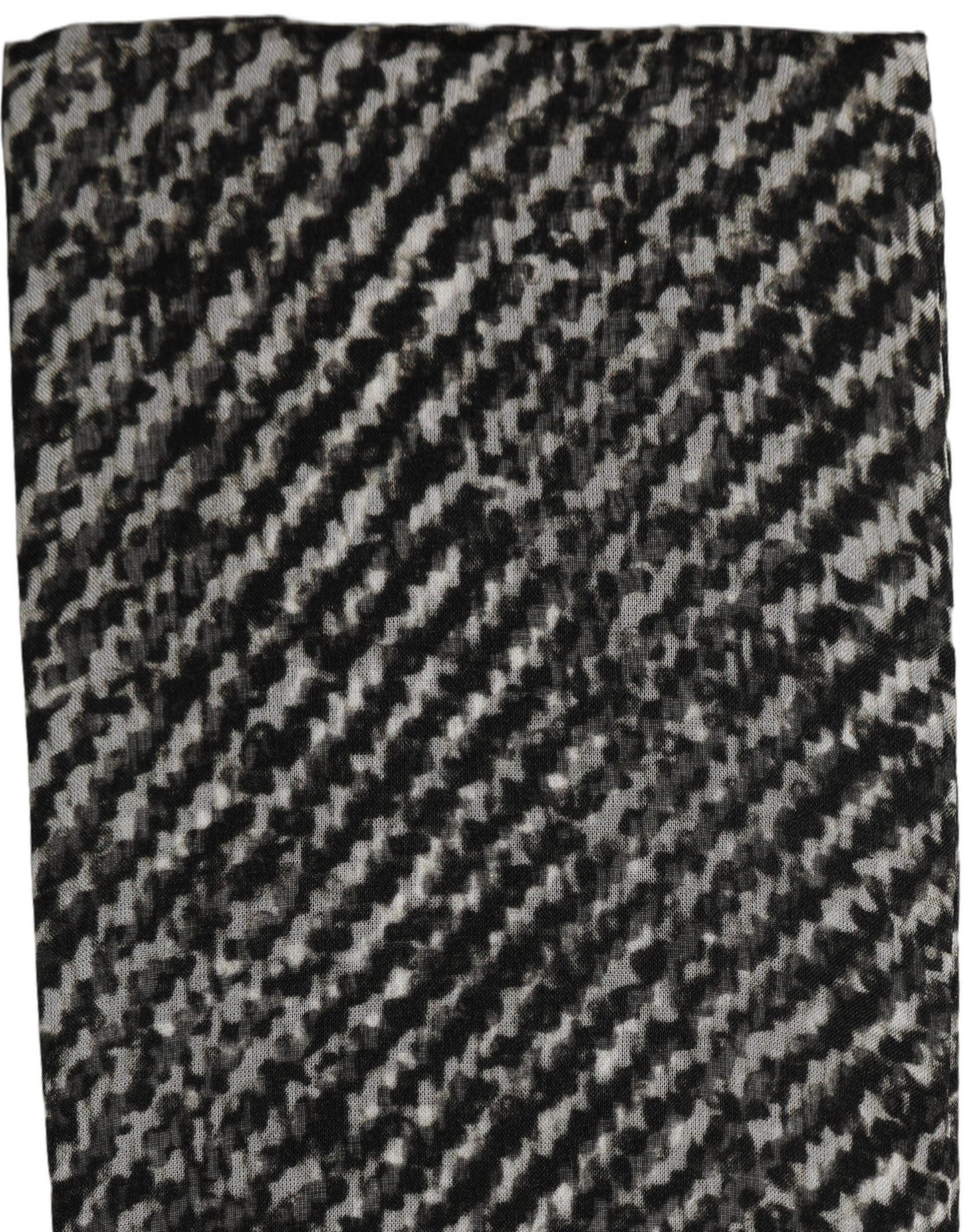Dolce & Gabbana Black White Herringbone Tweed Shawl Scarf