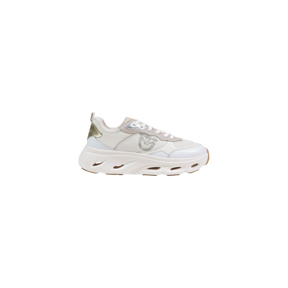 PINKO Beige Leather Chunky Sneakers