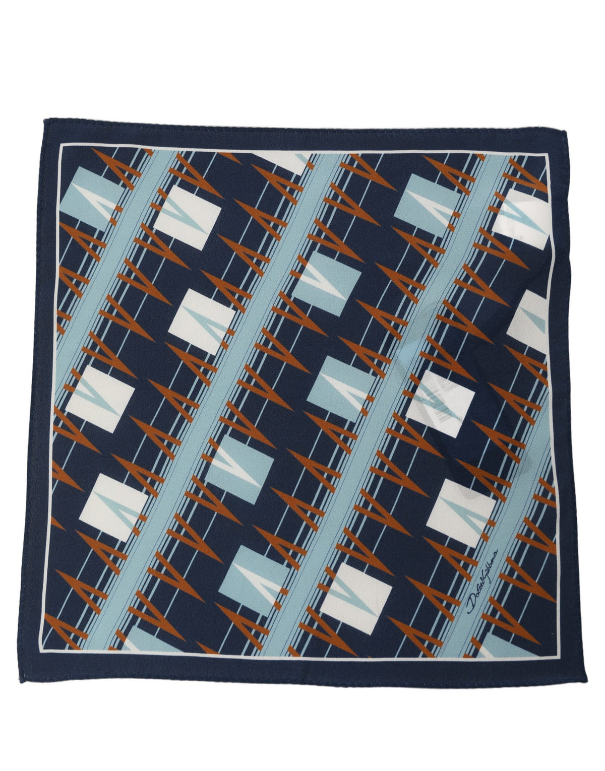 Dolce & Gabbana Navy Blue Abstract Square Pocket Foulard Scarf