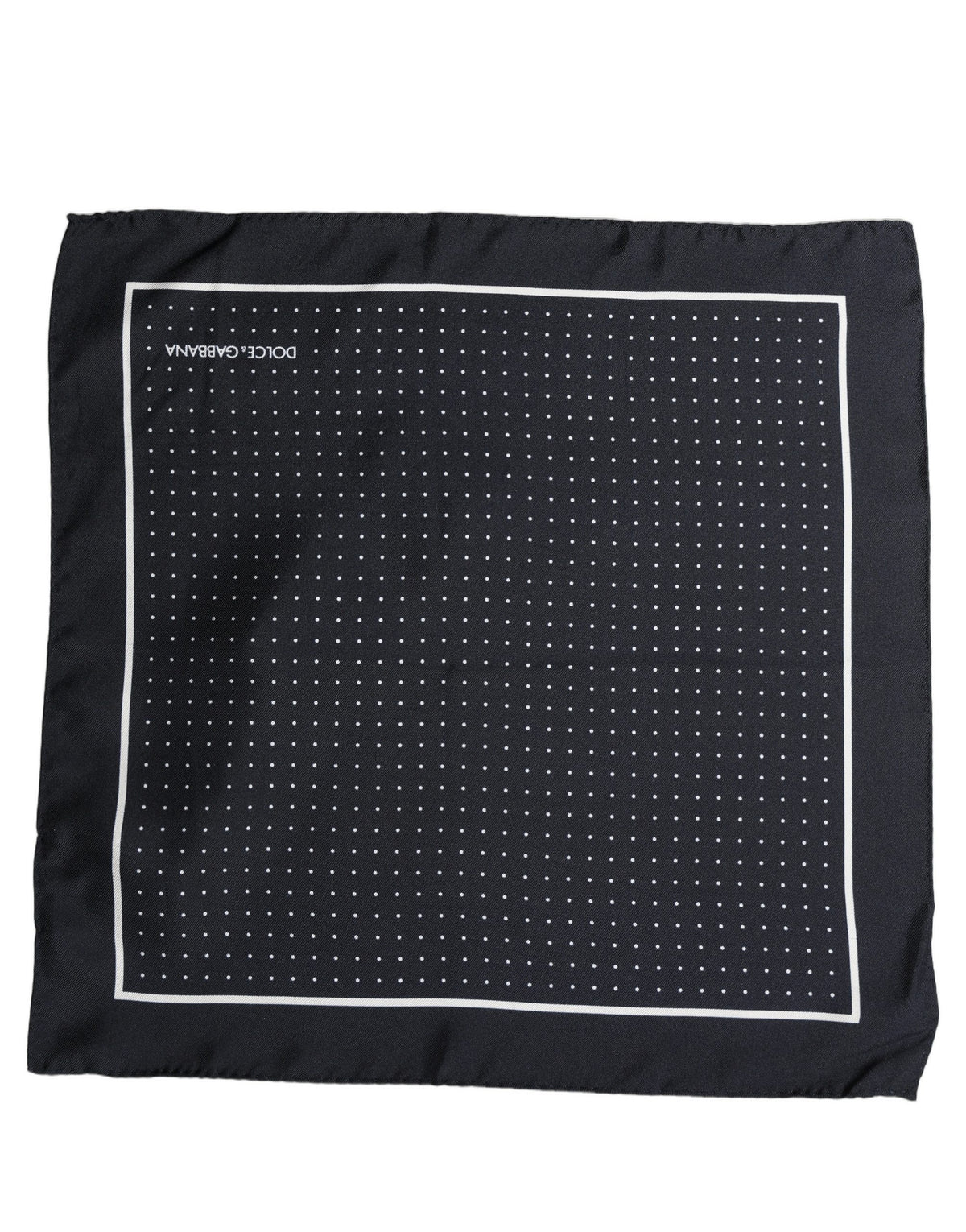 Dolce & Gabbana Blue Silk Polka Dot Handkerchief Pocket Scarf