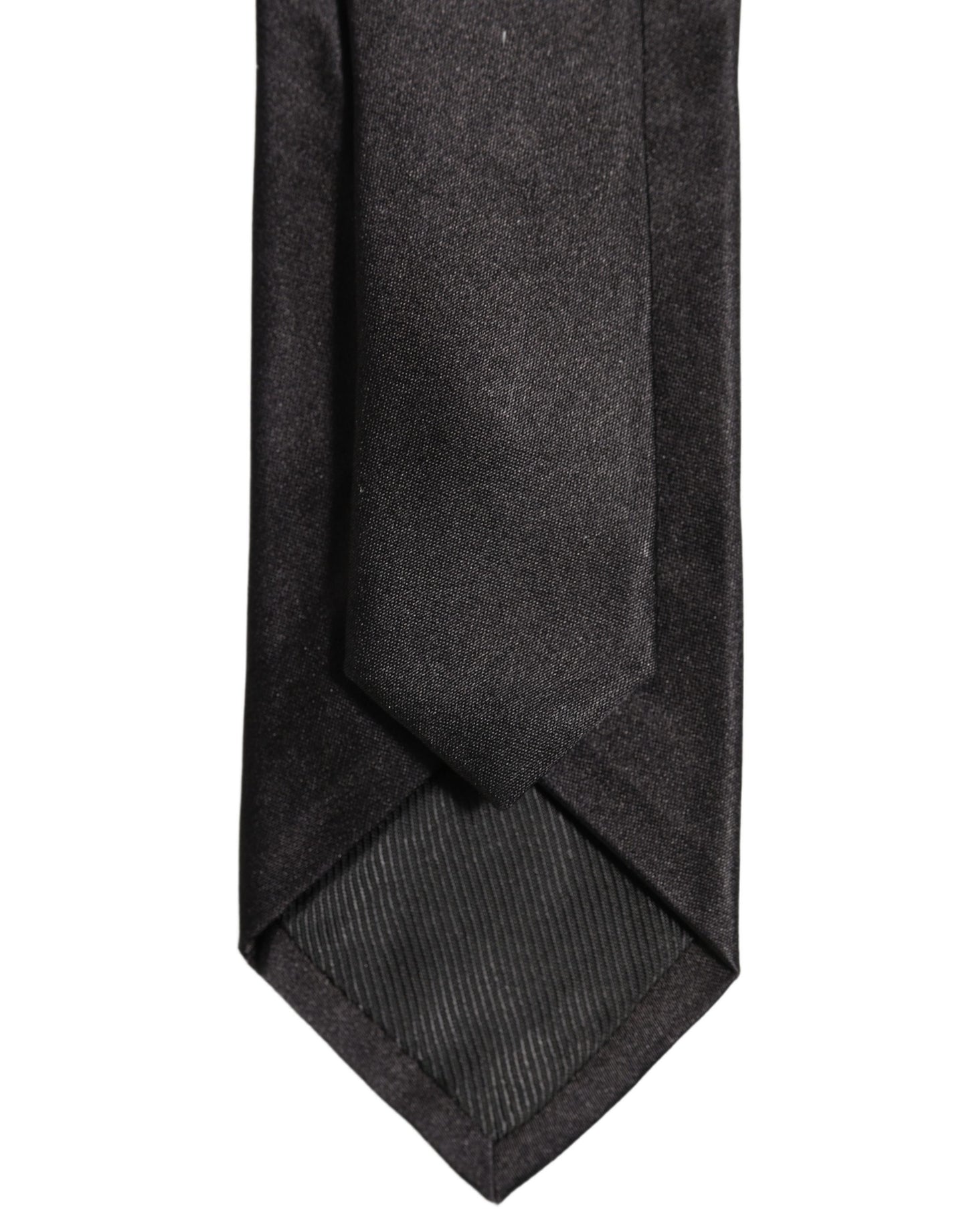 Dolce & Gabbana Black Satin 100% Silk Adjustable Tied Men Necktie Tie