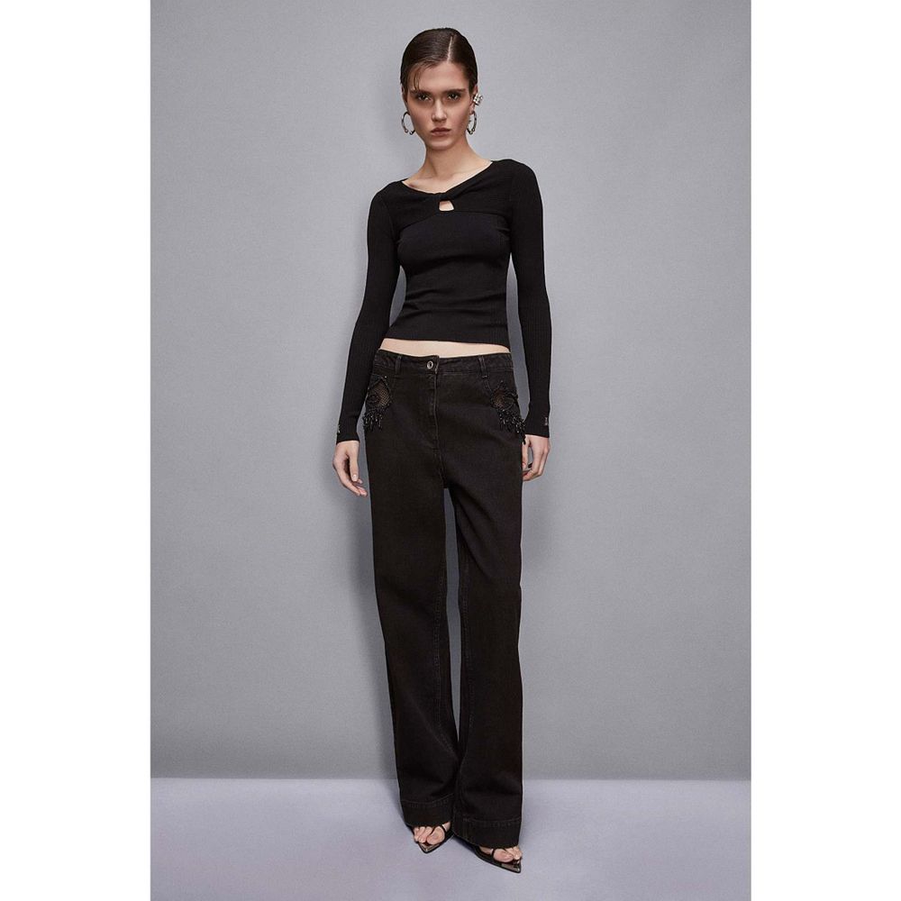 Patrizia Pepe Black Viscose Sweatshirt