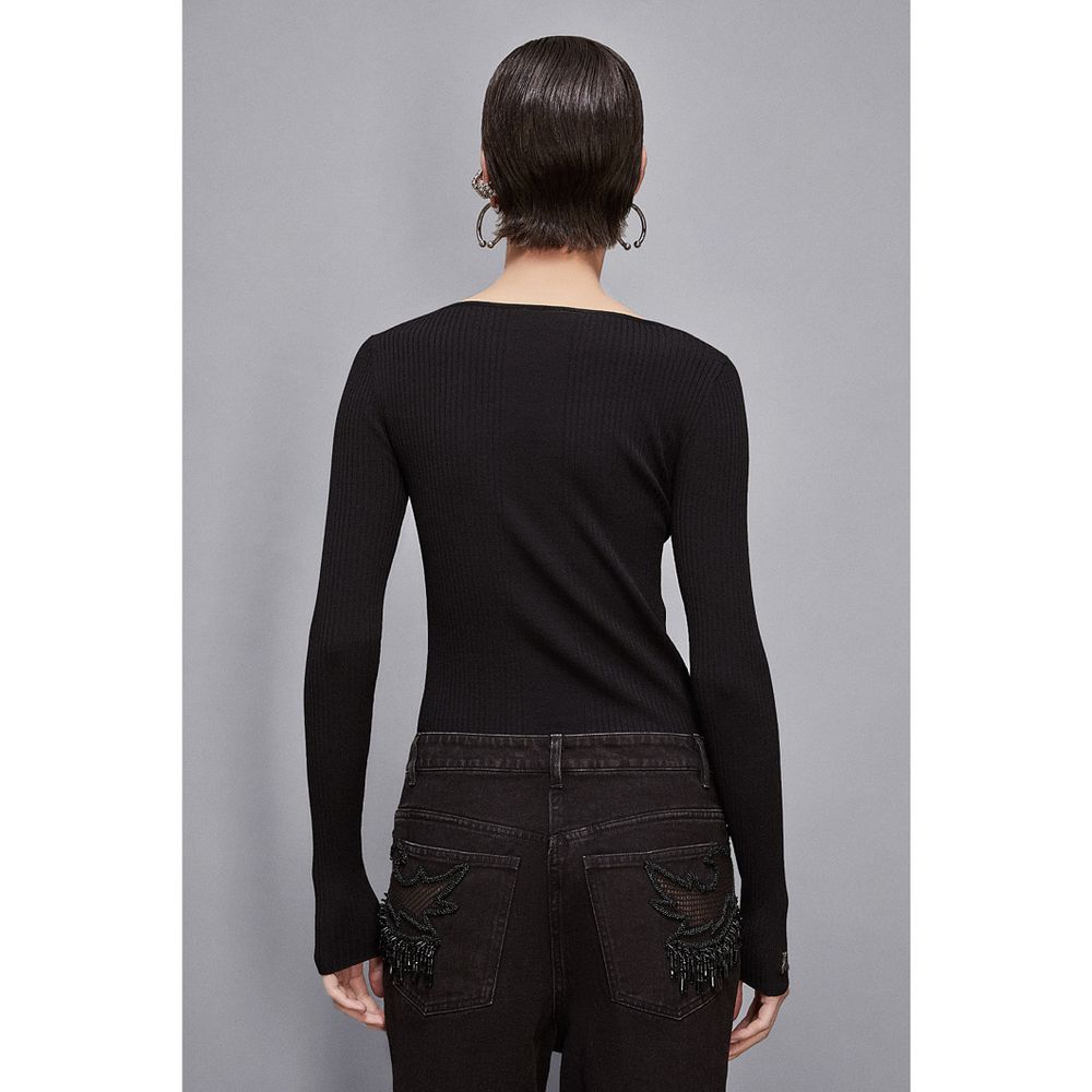 Patrizia Pepe Black Viscose Sweatshirt