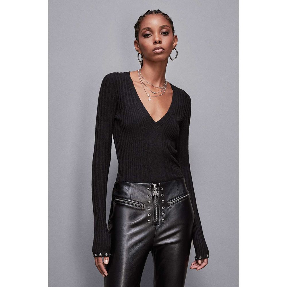 Patrizia Pepe Black Leather Pants