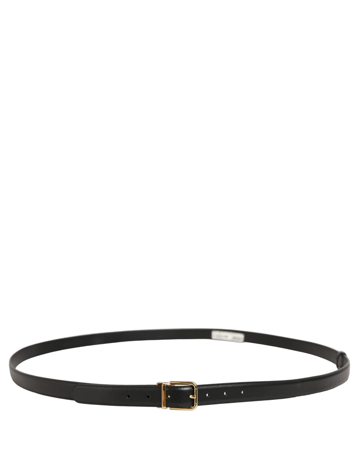 Dolce & Gabbana Black Leather Double Wrap Metal Buckle Belt