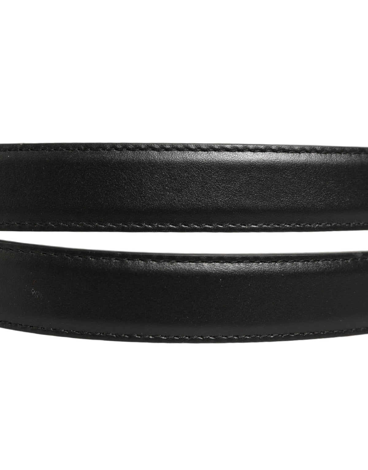 Dolce & Gabbana Black Leather Double Wrap Metal Buckle Belt