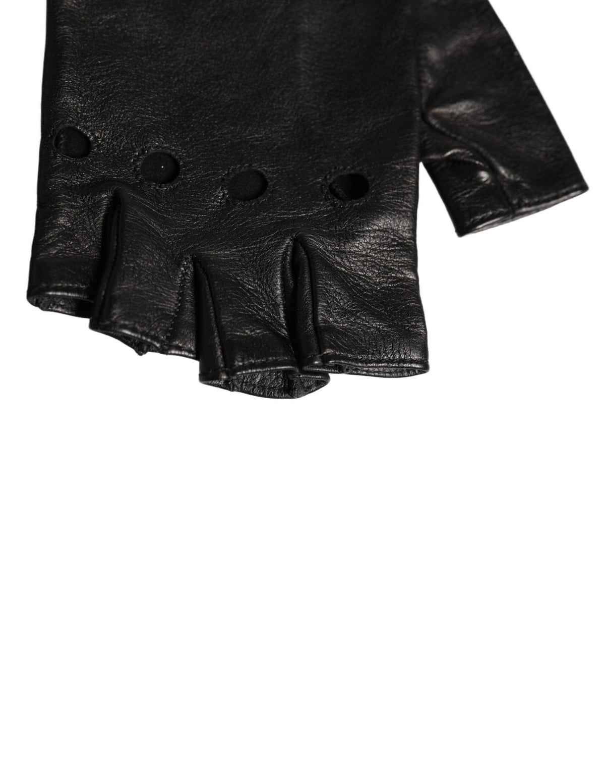 Dolce & Gabbana Black Embellished Wrist Length Fingerless Gloves