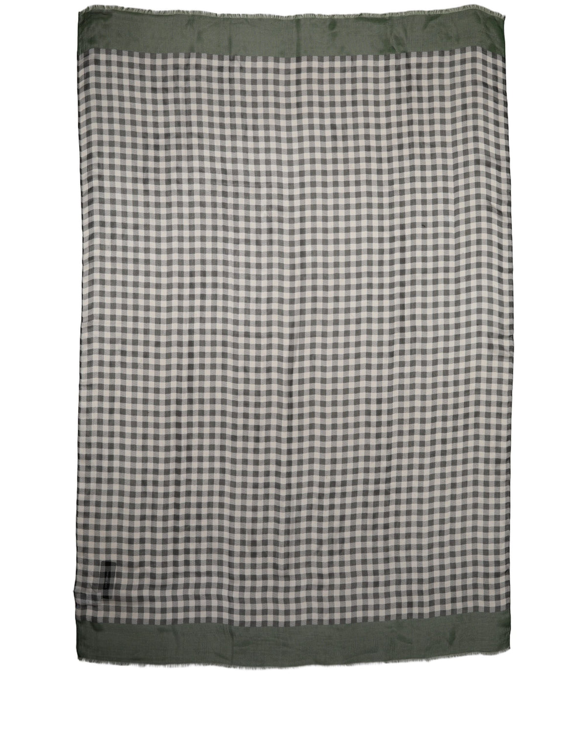 Dolce & Gabbana Green White Napoli Silk Gingham Shawl Scarf