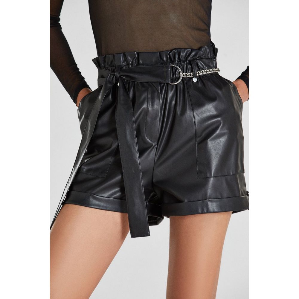 Patrizia Pepe Black Polyethylene Short And Mini Shorts