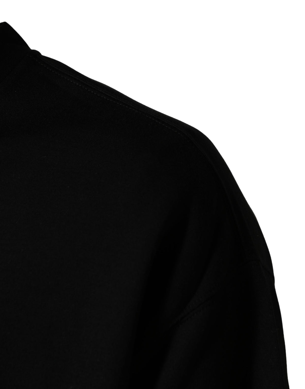 Dolce & Gabbana Black Cotton DG Crew Neck Sweatshirt Sweater